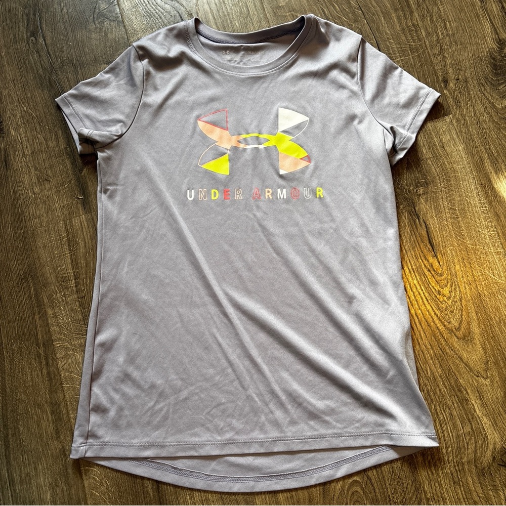 Under Armour Light Purple Tee with Multicolor Logo